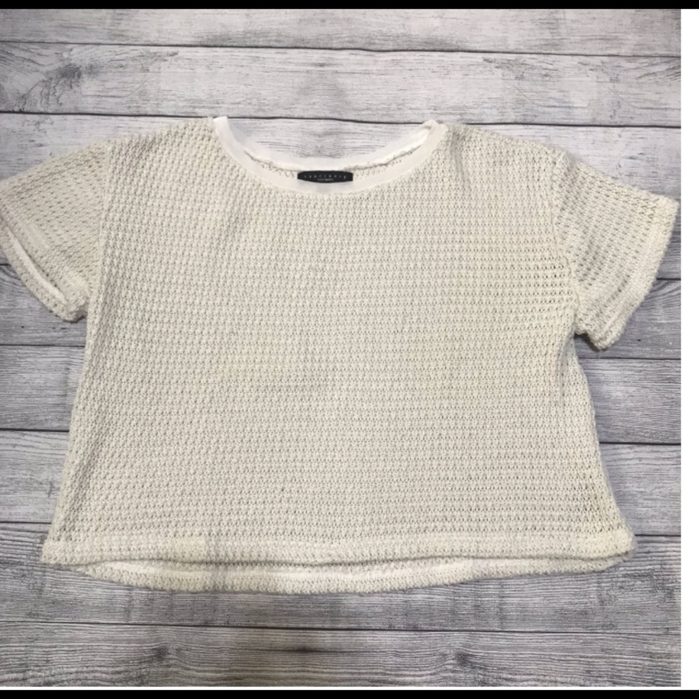 Sanctuary waffle knit crop sweater